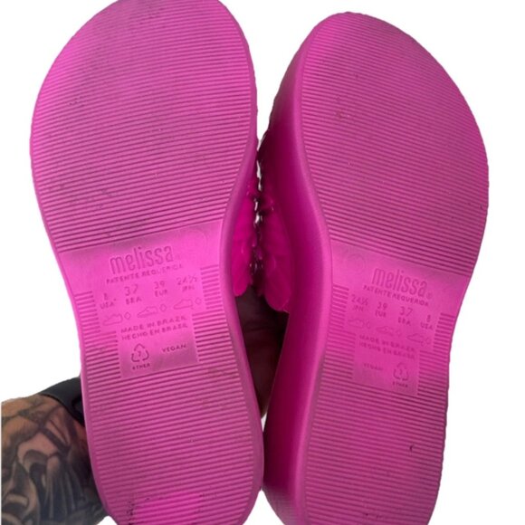 Melissa x Isabela Capeto + Chica Capeto Wedge Sandals Women's Size 8.5 Pink - Picture 3 of 5